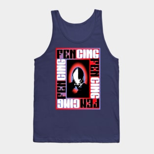 fencing design and letters in neon Tank Top